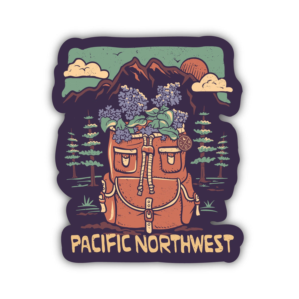 Pacific Northwest Flower Backpack Sticker