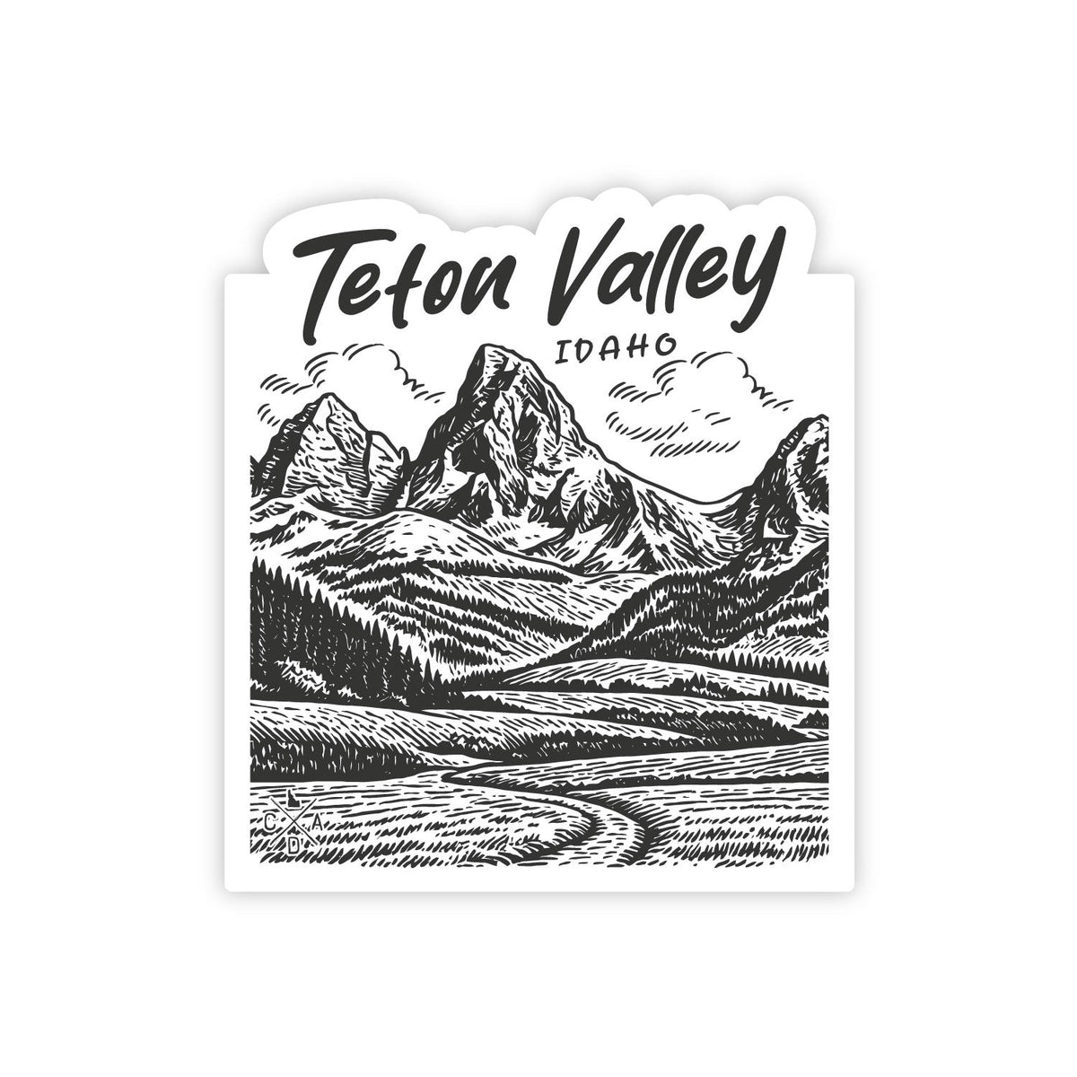 Teton Valley Idaho sticker artwork