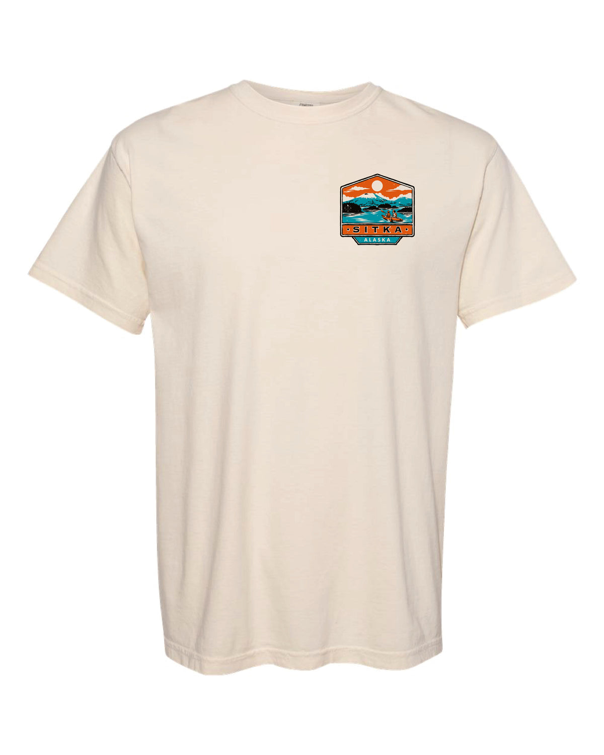 Sitka Alaska In A Kayak Tee - Ivory (Front/Back)