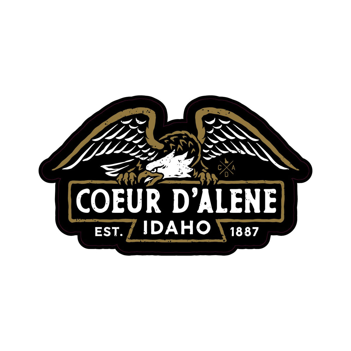 Coeur d'Alene Mantling Eagle Sticker