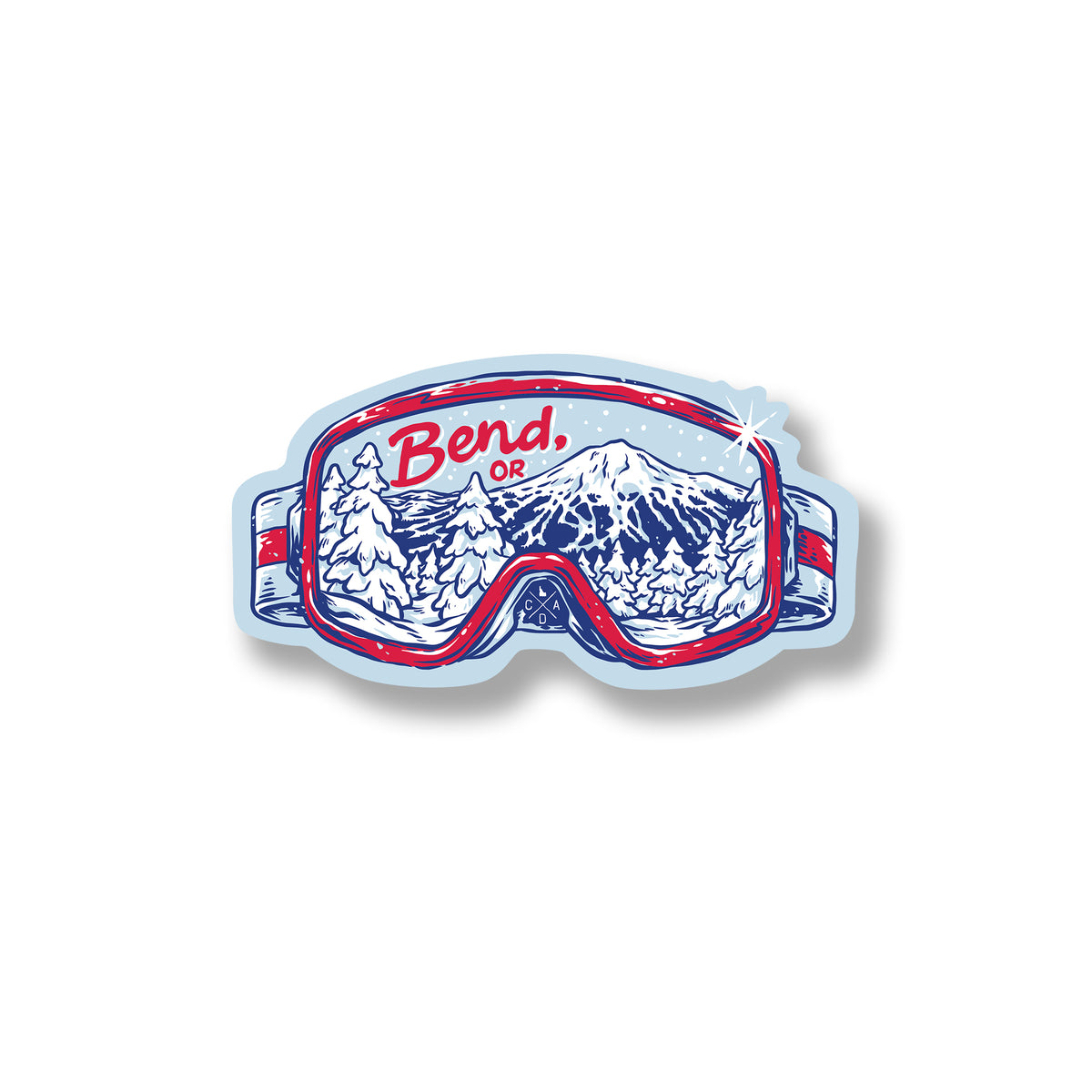 Bend Oregon Ski Goggle Sticker