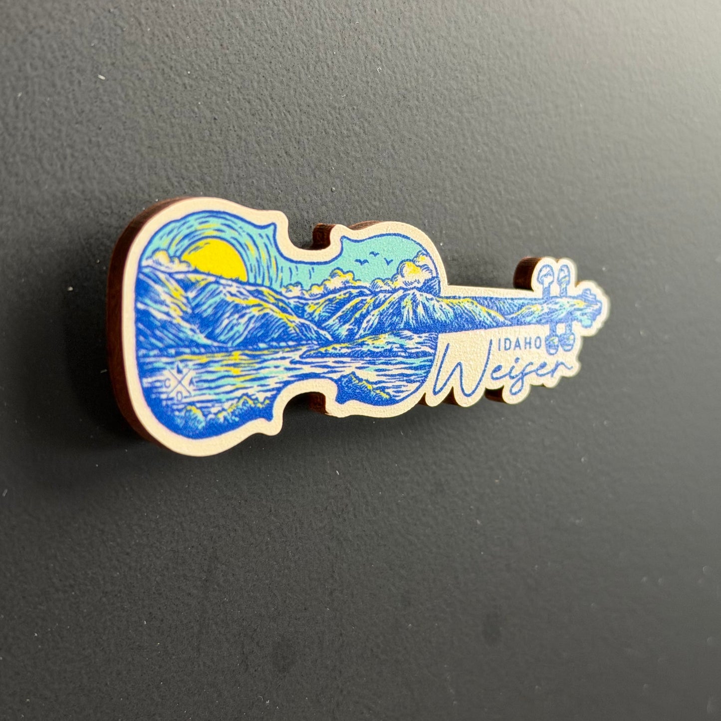 Weiser Idaho Guitar Wooden Magnet