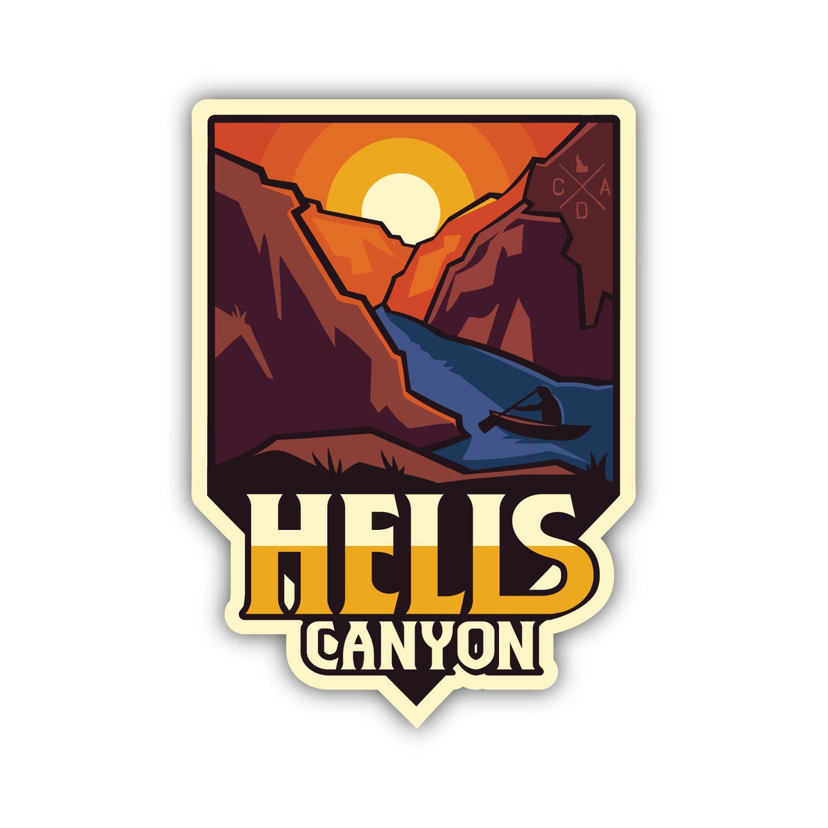 Hells Canyon Idaho Badge Sticker