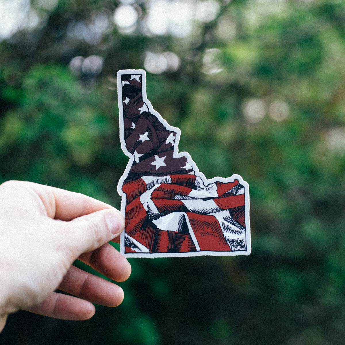 Classic Idaho US Flag Sticker