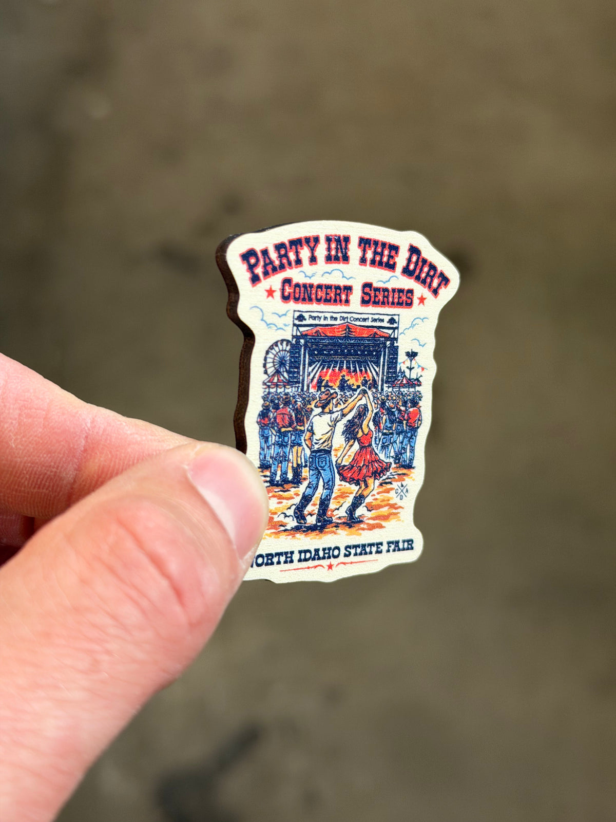Party In The Dirt Concert Series - Wooden Magnet (Printed)