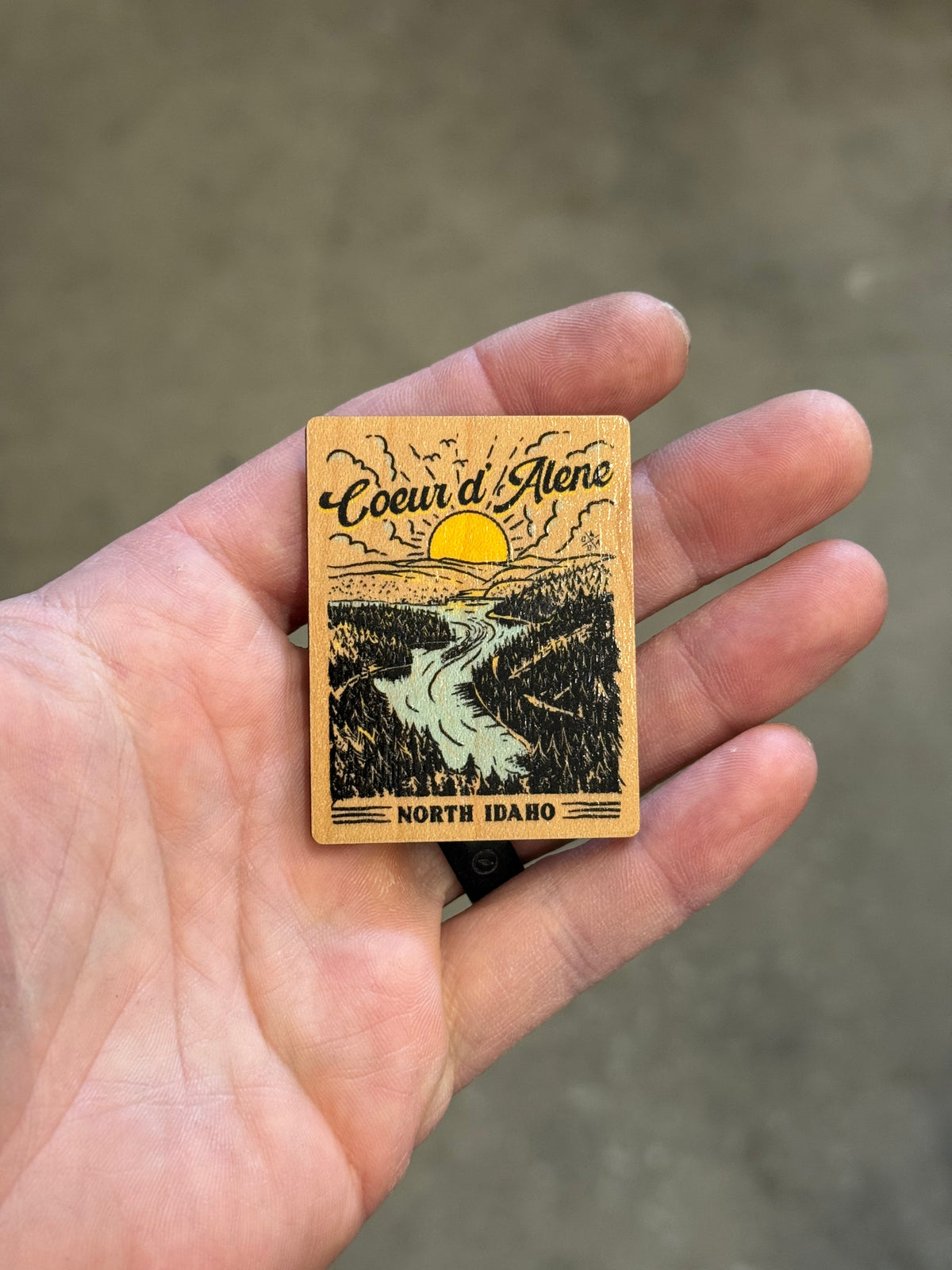 Good Morning Coeur d’Alene Vertical - Wooden Magnet (Printed)