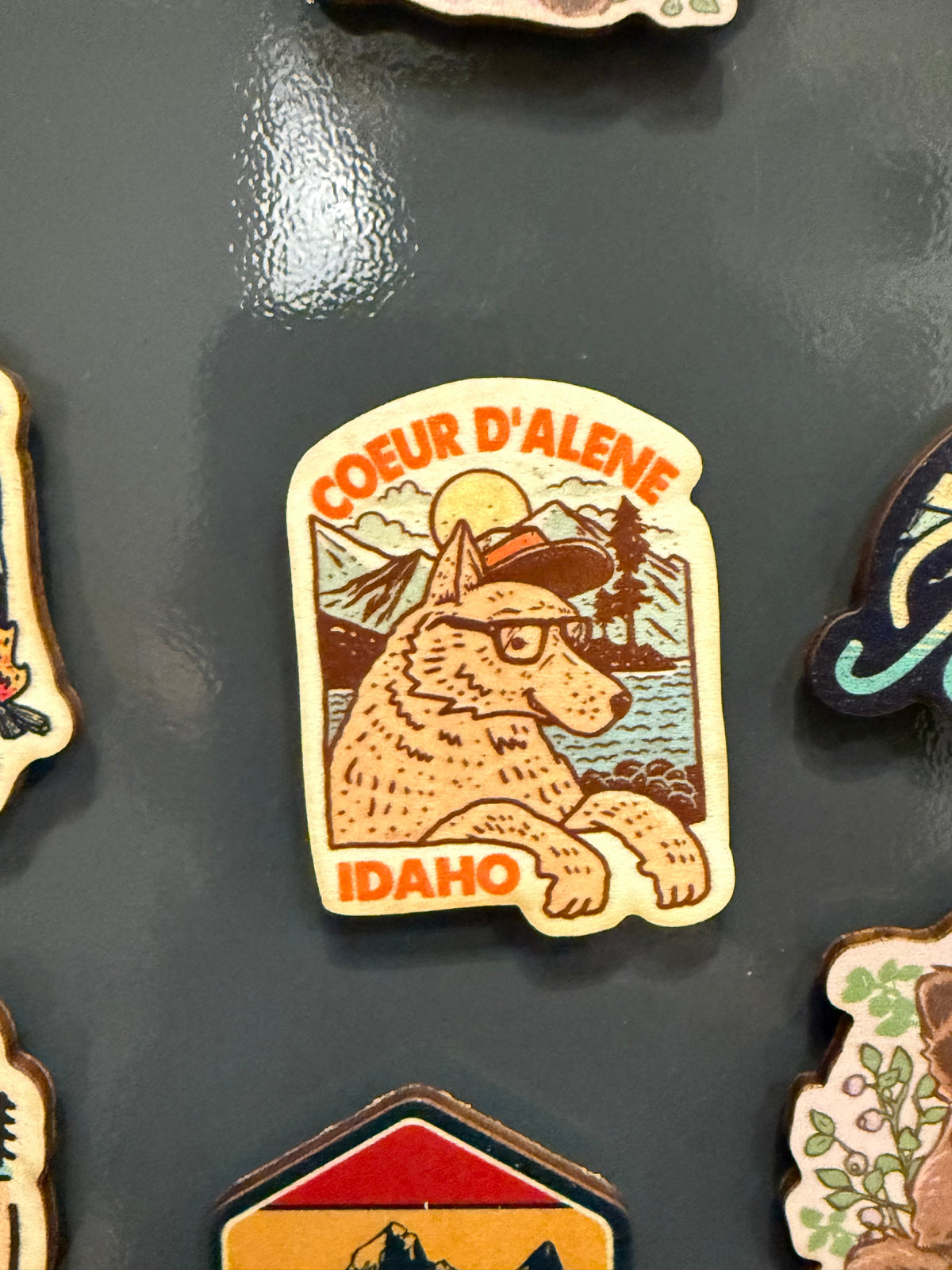 Coeur d'Alene Wolf- Wooden Magnet (Printed)