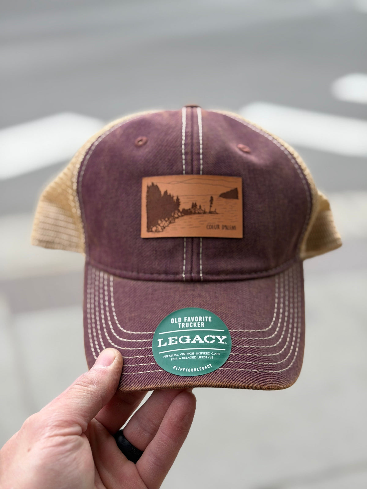 Tubbs Waterline Leather Patch Vintage Hat - (Burgundy / Khaki)
