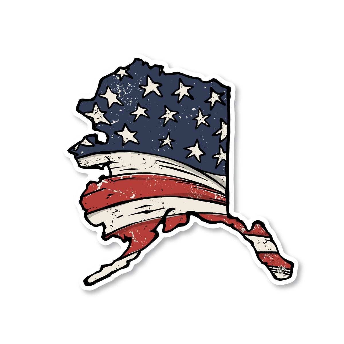 Alaska American Flag Sticker