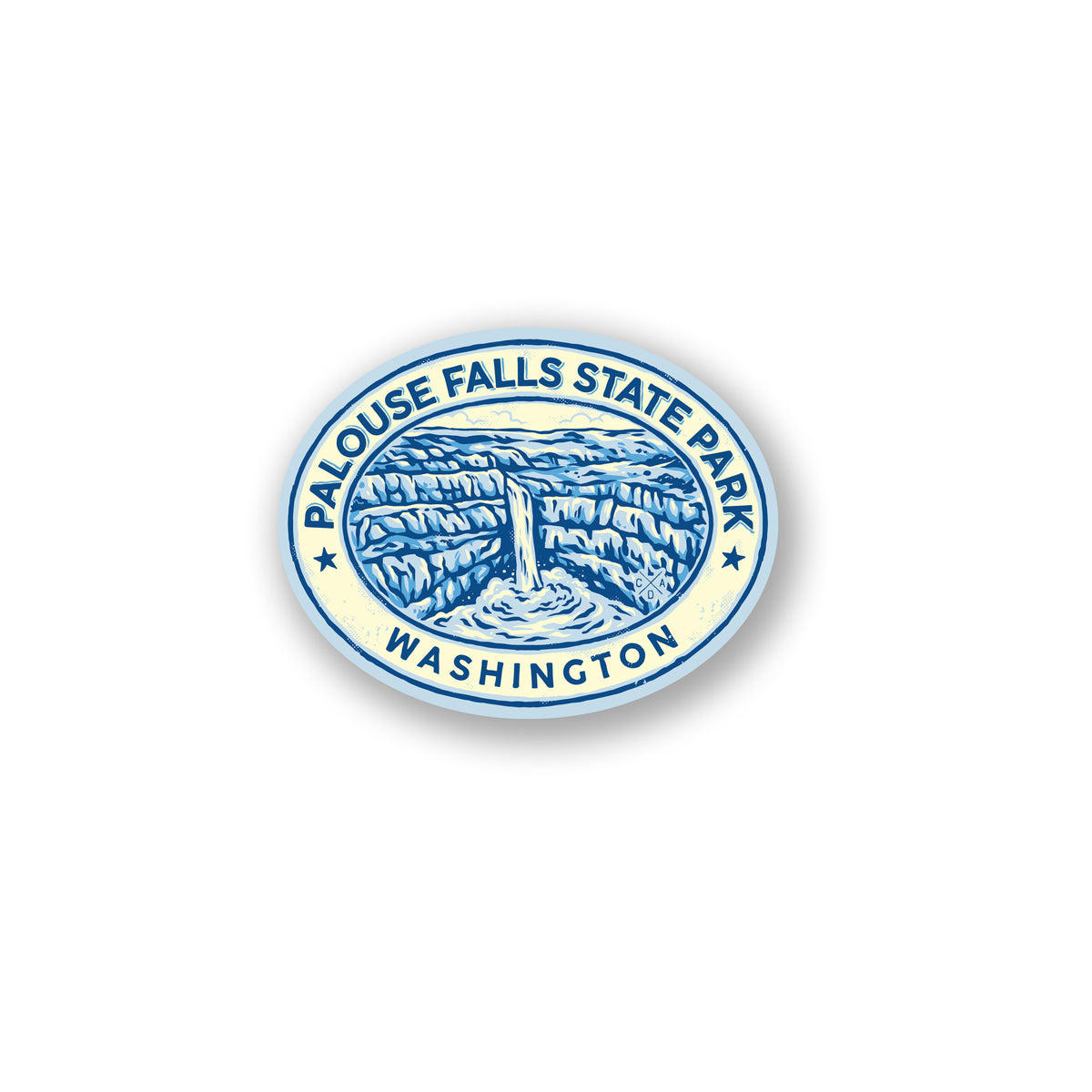 Palouse Falls Washington Chambray Sticker