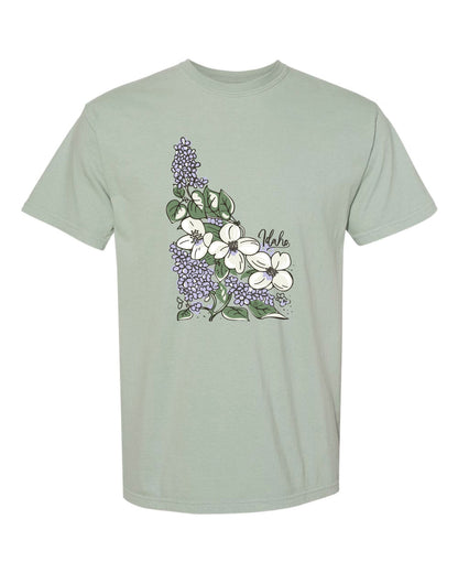 Idaho Syringa State Flower Tee - Bay (100%)