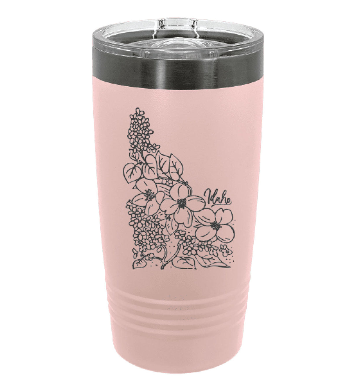 Idaho Syringa State Flower - 20oz Insulated Tumbler (Blush / Black) (Copy)