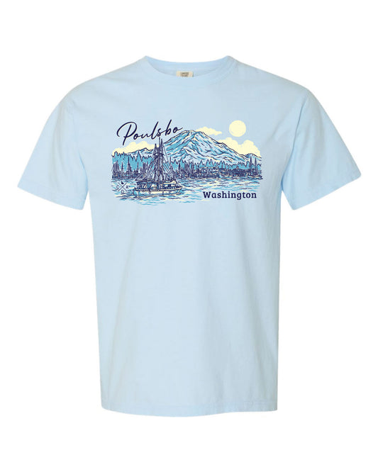 Poulsbo Marina Tee - Chambray (100% Cotton)