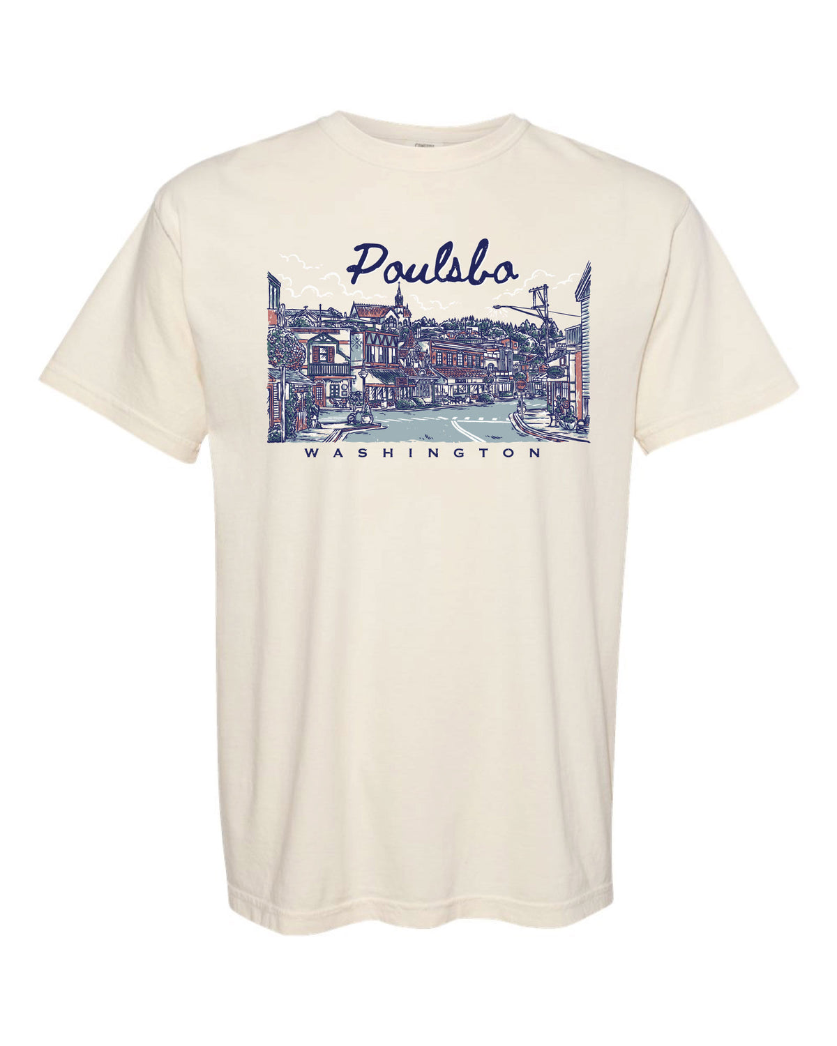 Poulsbo Washington Tee - Ivory (100% Cotton)