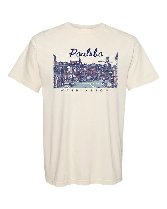 Poulsbo Washington Tee - Ivory (100% Cotton)