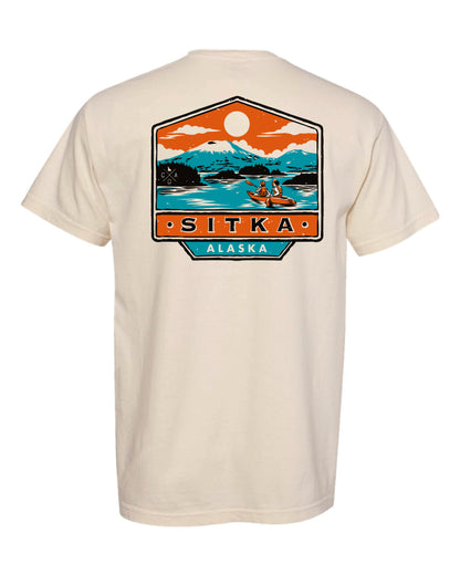 Sitka Alaska In A Kayak Tee - Ivory (Front/Back)