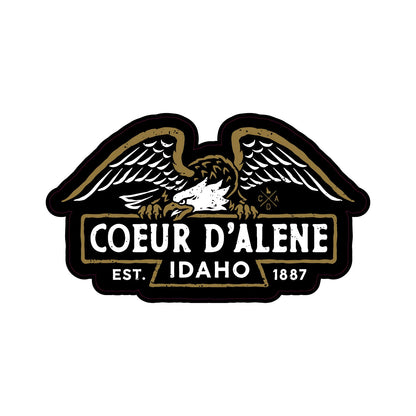 Coeur d'Alene Mantling Eagle Sticker
