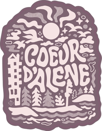 Coeur d'Alene Sunny Daze Sticker - Mauve