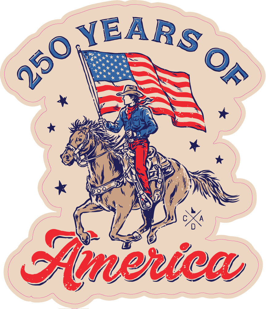 250 Years Of America Flag Rider Sticker