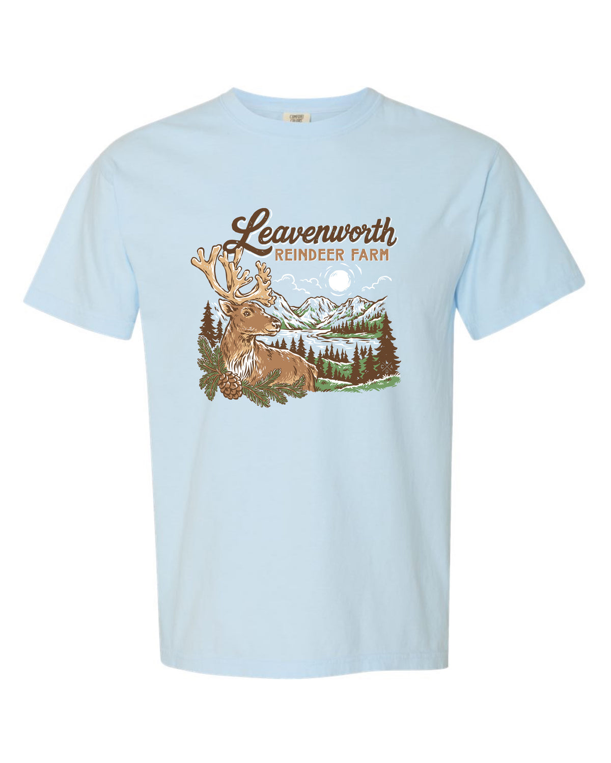 Leavenworth Reindeer Farm Chambray Tee mockup