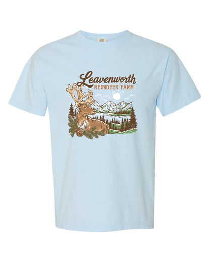 Leavenworth Reindeer Farm Chambray Tee mockup