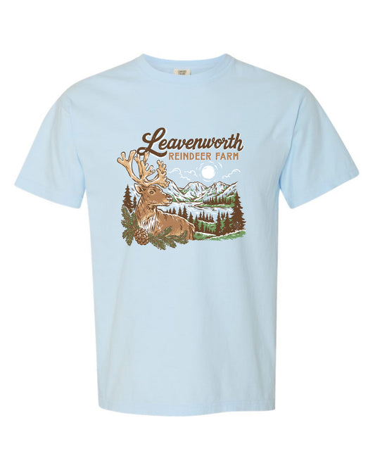 Leavenworth Reindeer Farm Chambray Tee mockup