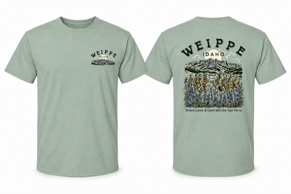 Weippe Idaho Prairie Bay Tee front and back mockup
