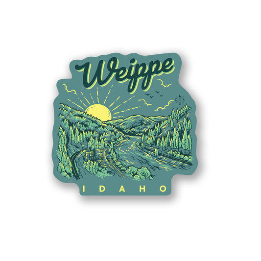 Weippe Idaho River & Rails sticker