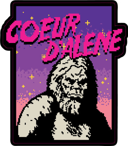 8-Bit Coeur d'Alene Bigfoot Sticker
