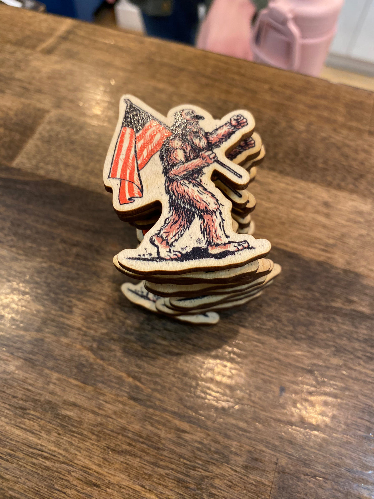 Bigfoot USA - Wooden Magnet (Printed)
