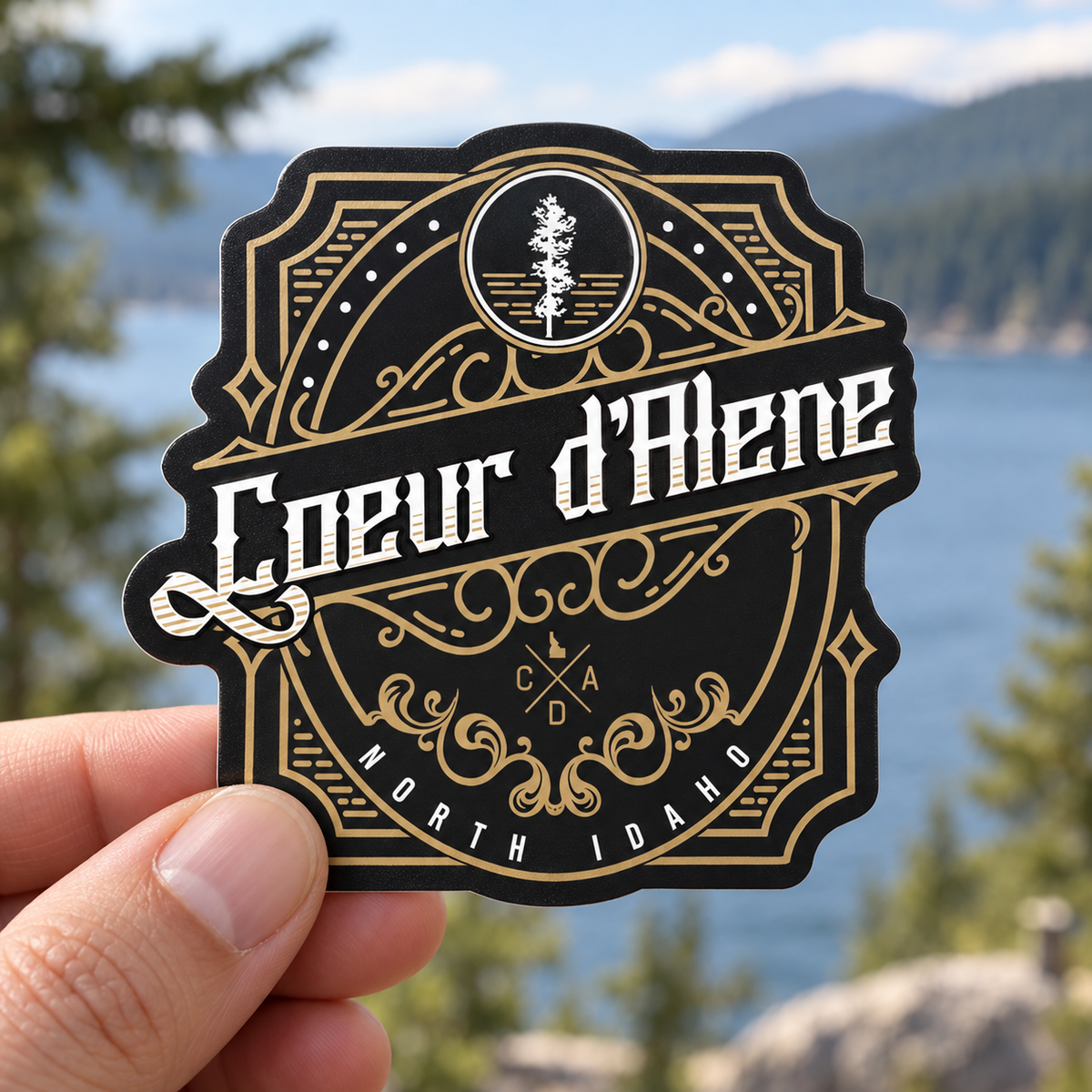 Coeur d'Alene Vintage Crest Sticker