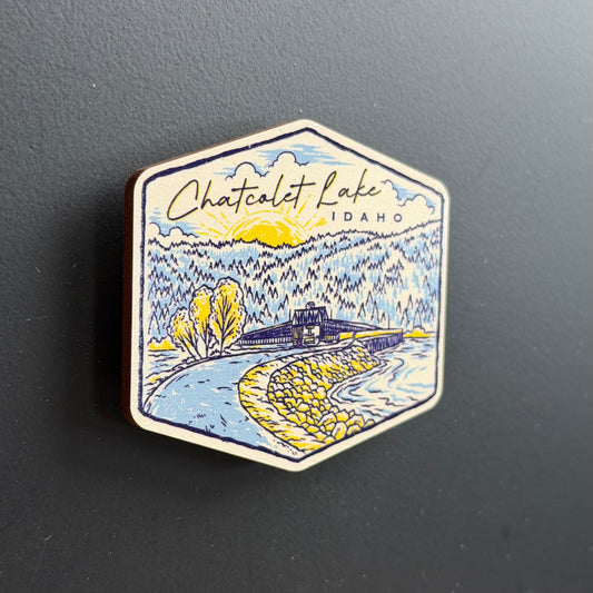 Chatcolet Lake Idaho Wooden Magnet