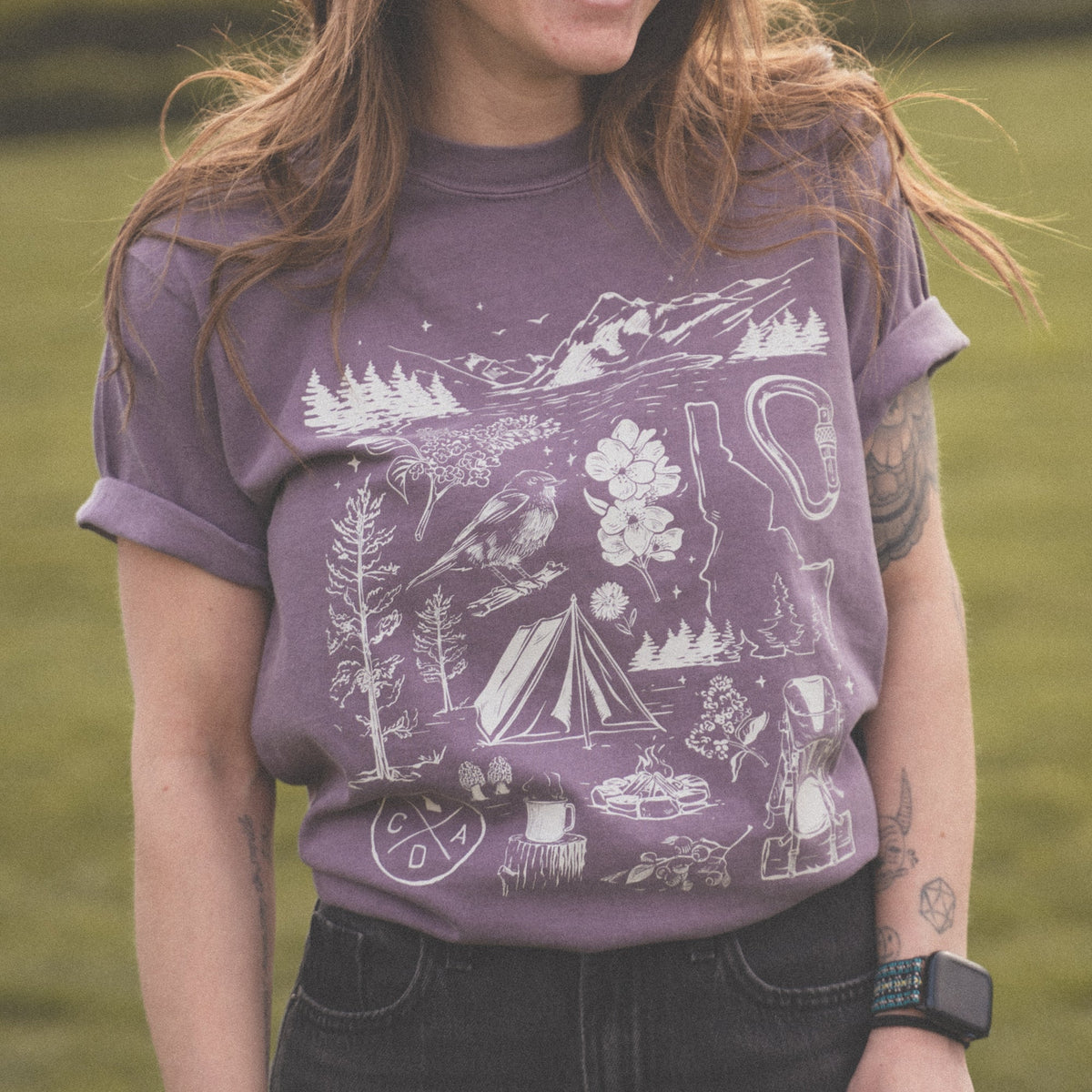 Coeur d'Alene Explorer Tee - Wine (100% Cotton)