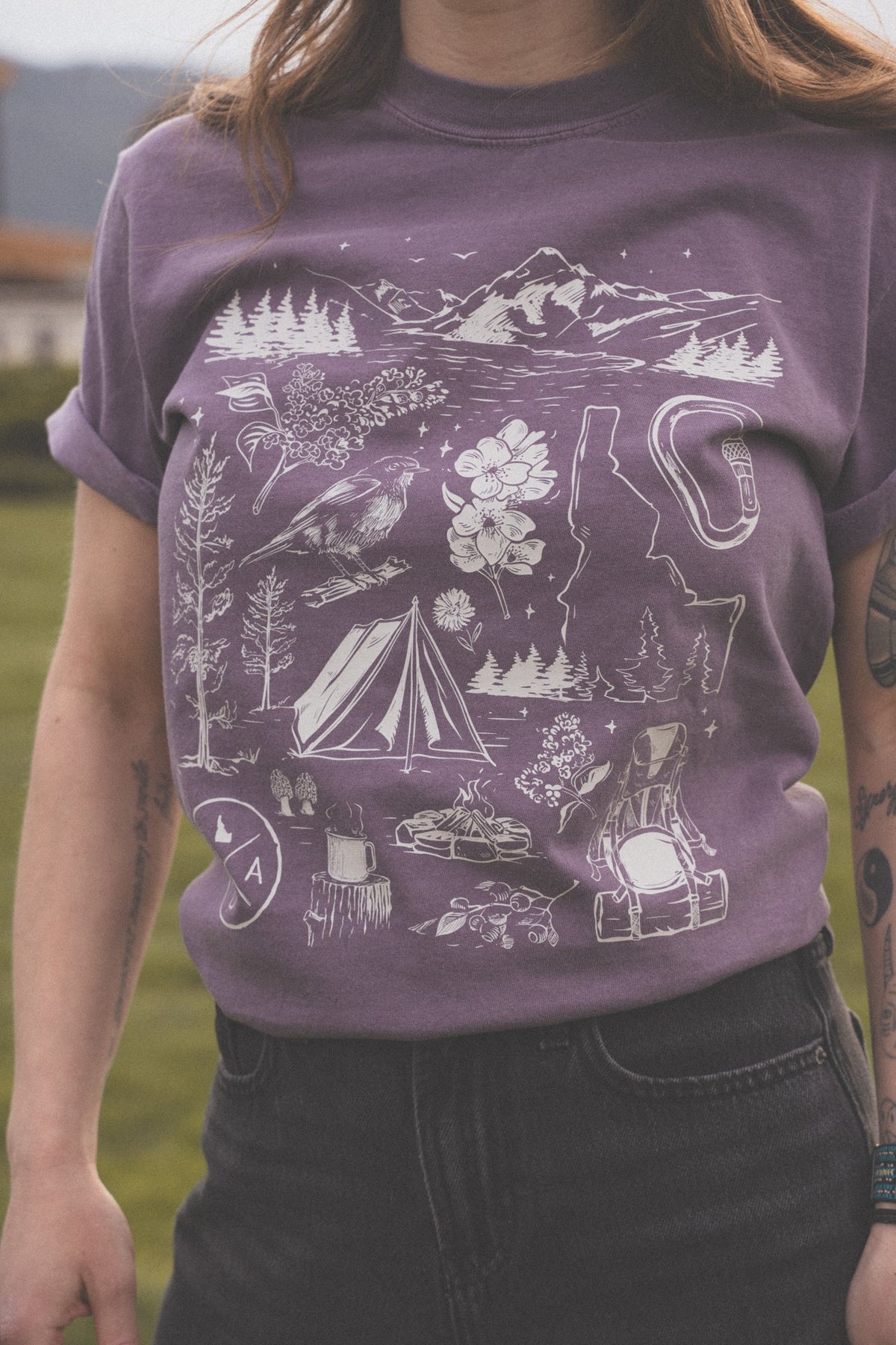 Coeur d'Alene Explorer Tee - Wine (100% Cotton)
