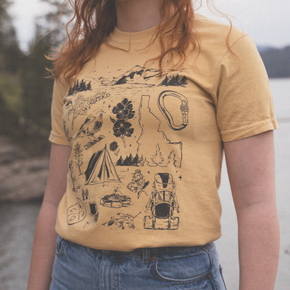 Coeur d'Alene Explorer Tee - Mustard (100% Cotton)