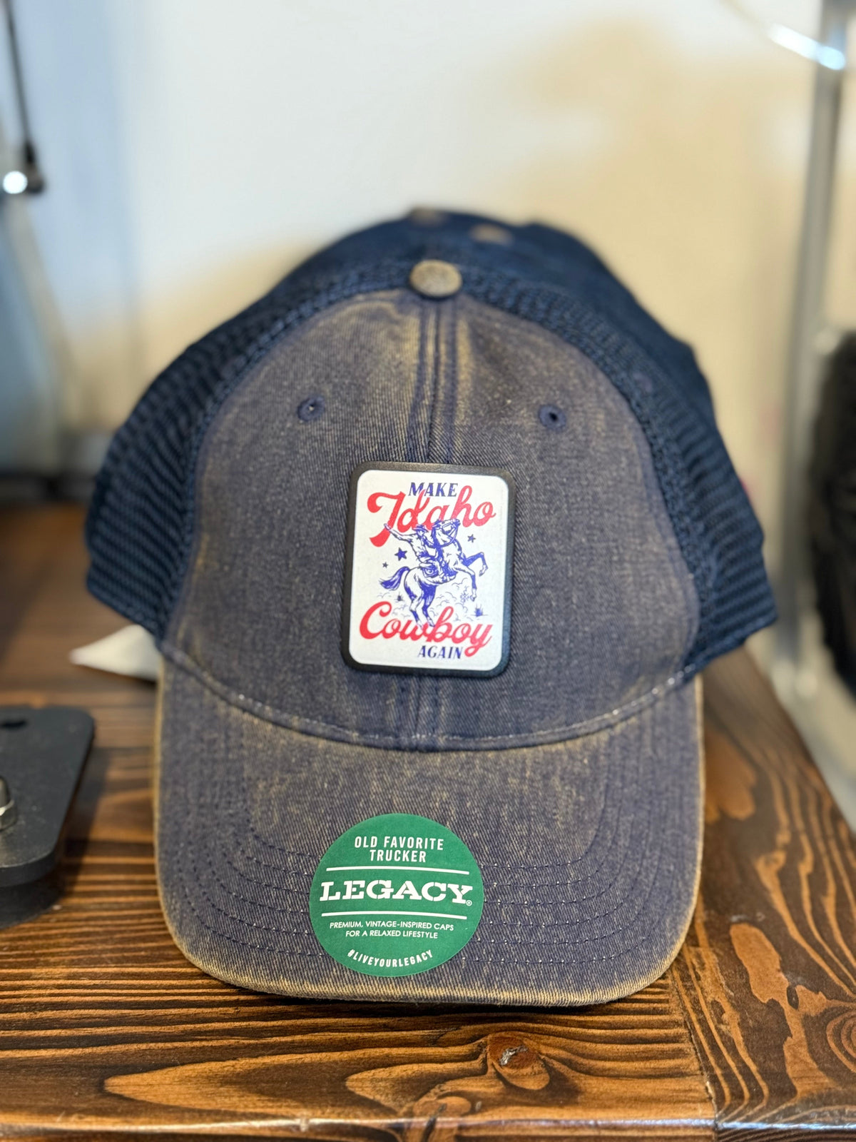 Make Idaho Cowboy Again Vintage Hat (Navy/Navy)