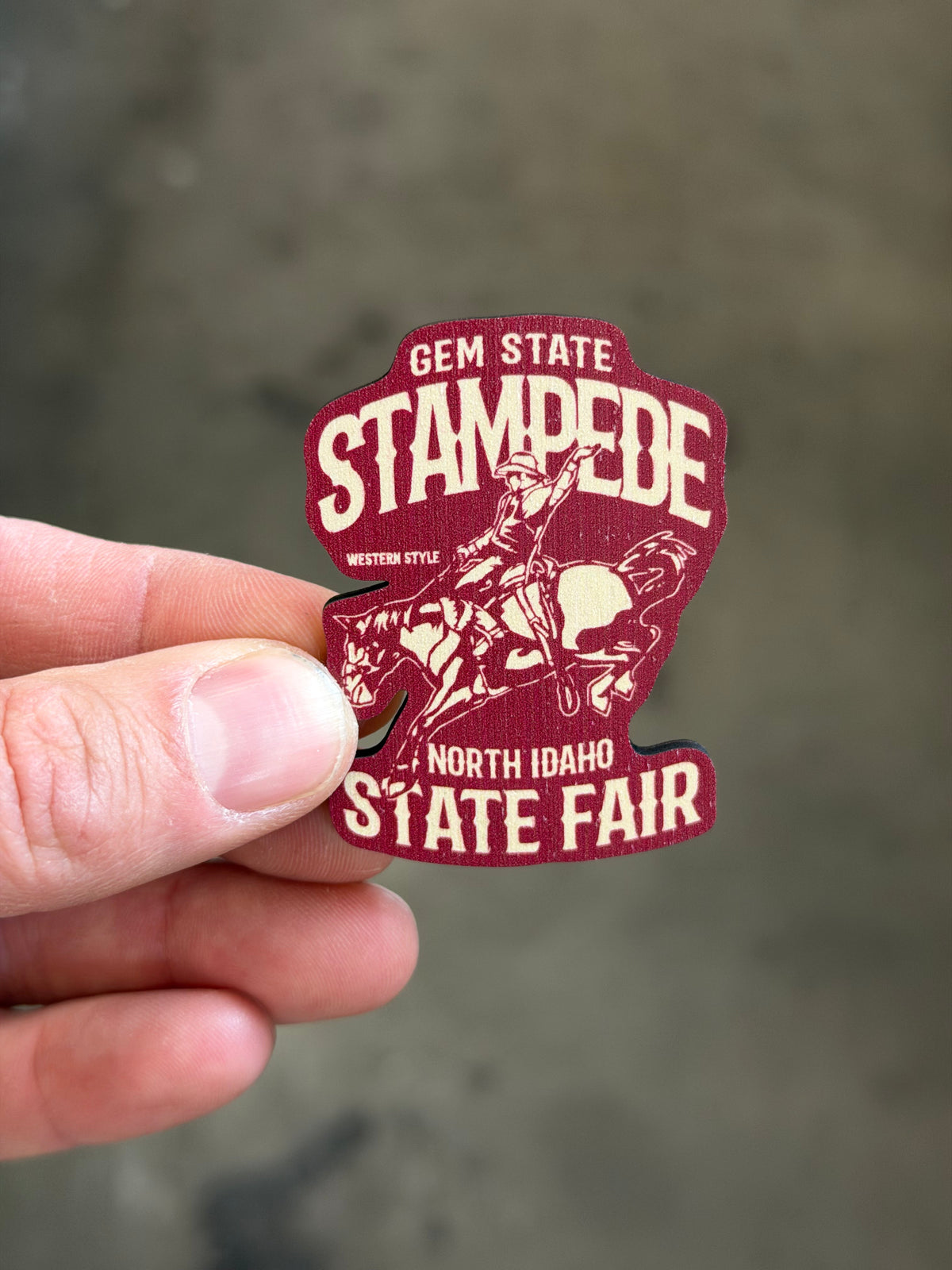 OG Gem State Stampede Horse Rider - Wooden Magnet (Printed)