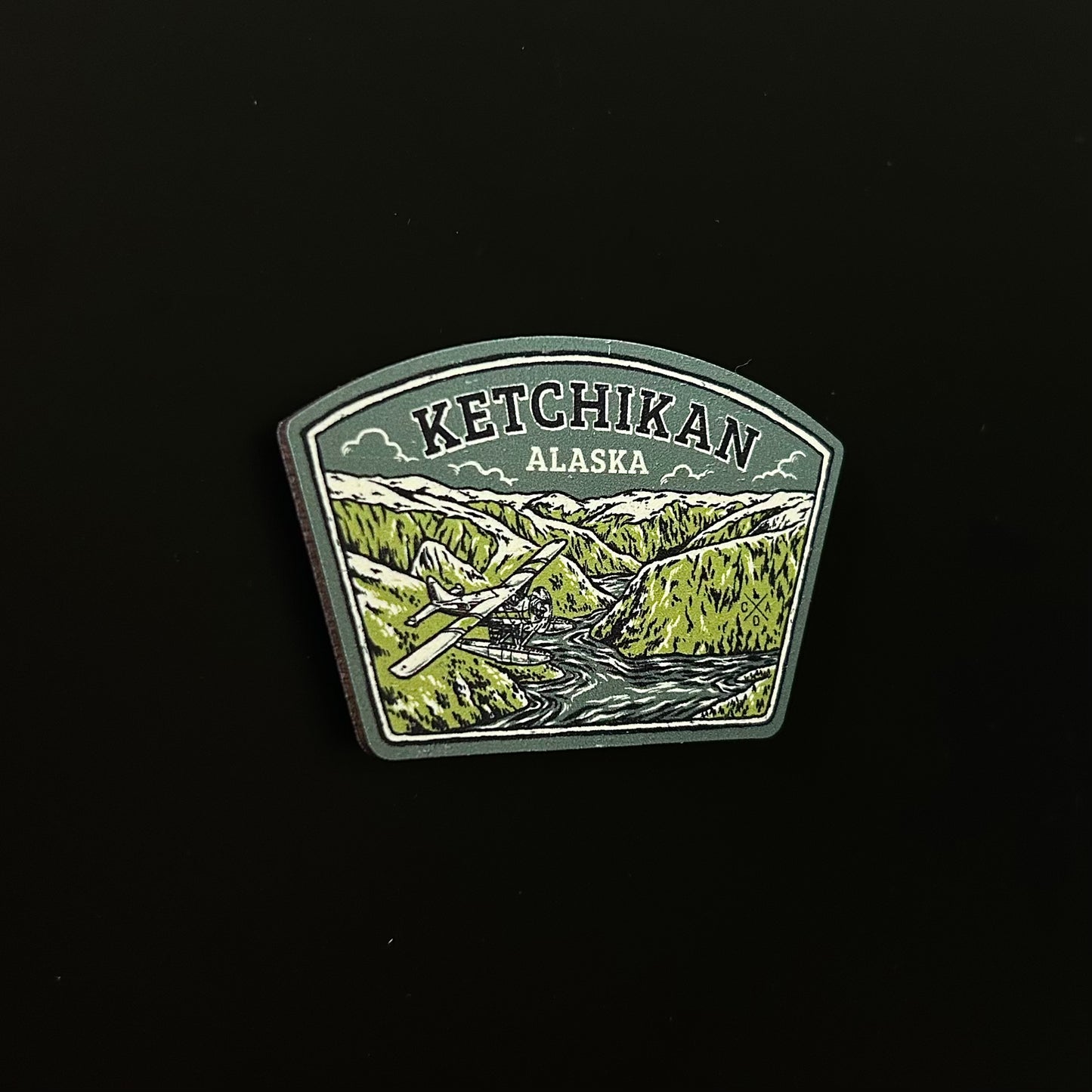 Ketchikan Alaska Seaplane Wooden Magnet