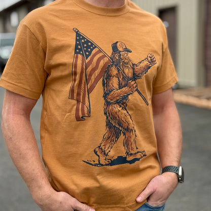 Bigfoot USA Flag Tee (CDA Edition) - Toast (100% Cotton)