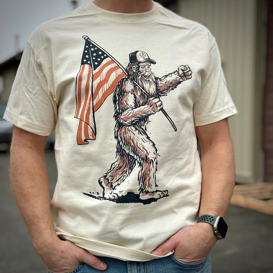 Bigfoot USA Flag Tee (CDA Edition) - Natural (100% Cotton)