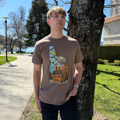 Idaho Explore Puppy Tee - Espresso (100% Cotton)