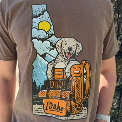 Idaho Explore Puppy Tee - Espresso (100% Cotton)