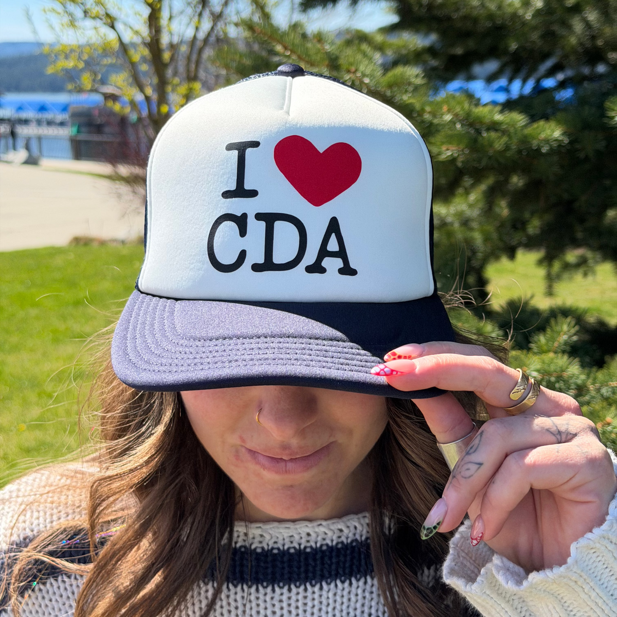 I LOVE CDA - Laguna White / Navy Foam Hat