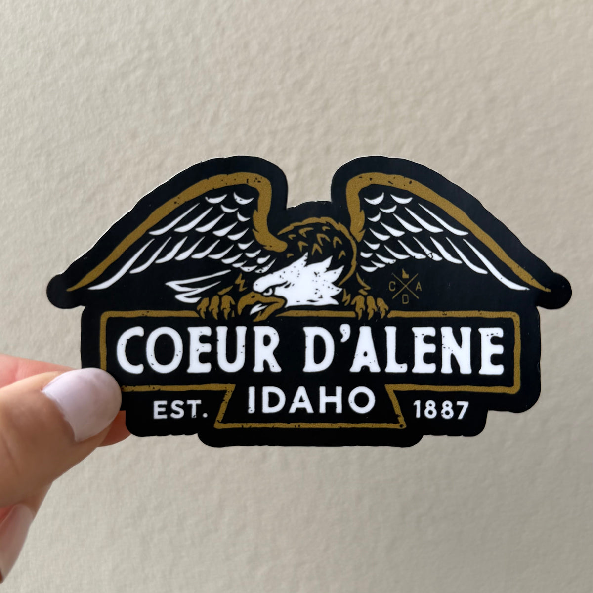 Coeur d'Alene Mantling Eagle Sticker