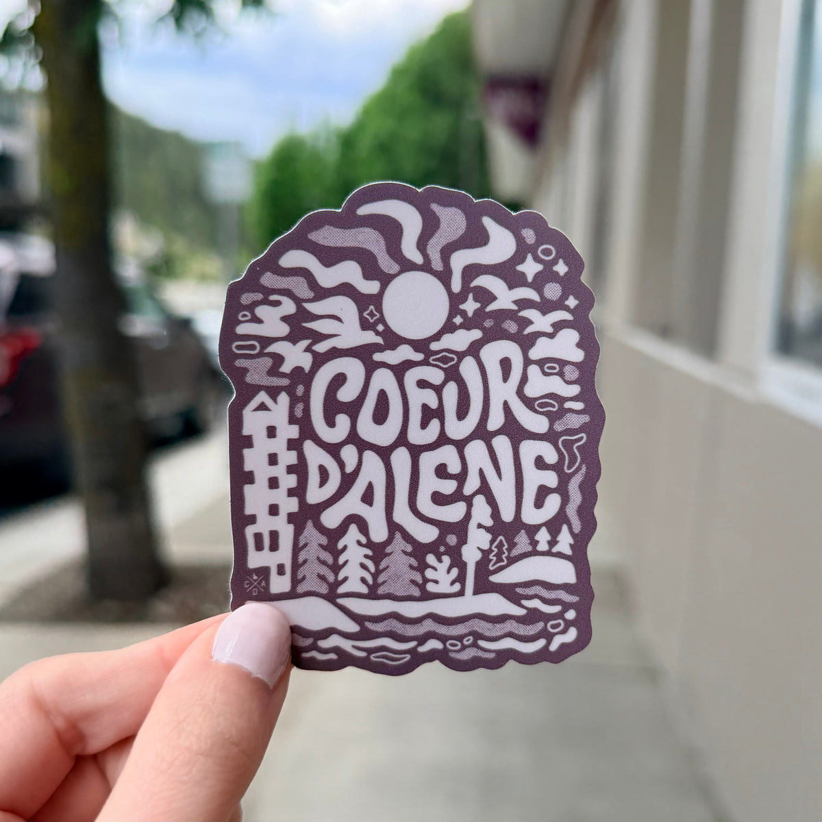 Coeur d'Alene Sunny Daze Sticker - Mauve