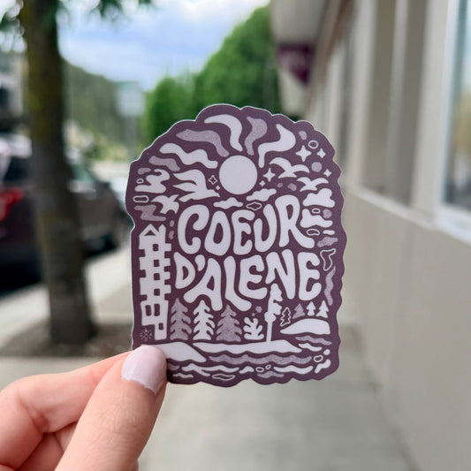 Coeur d'Alene Sunny Daze Sticker - Mauve