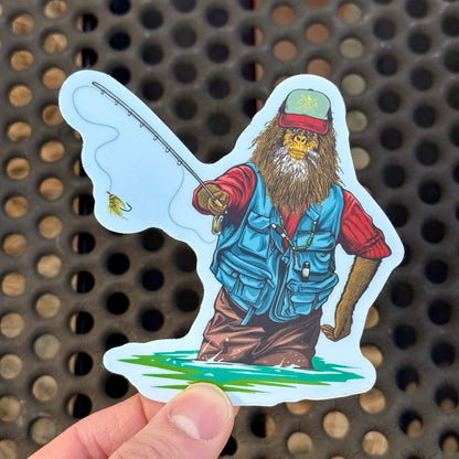 Bigfoot Bob Goes Fly Fishing Sticker