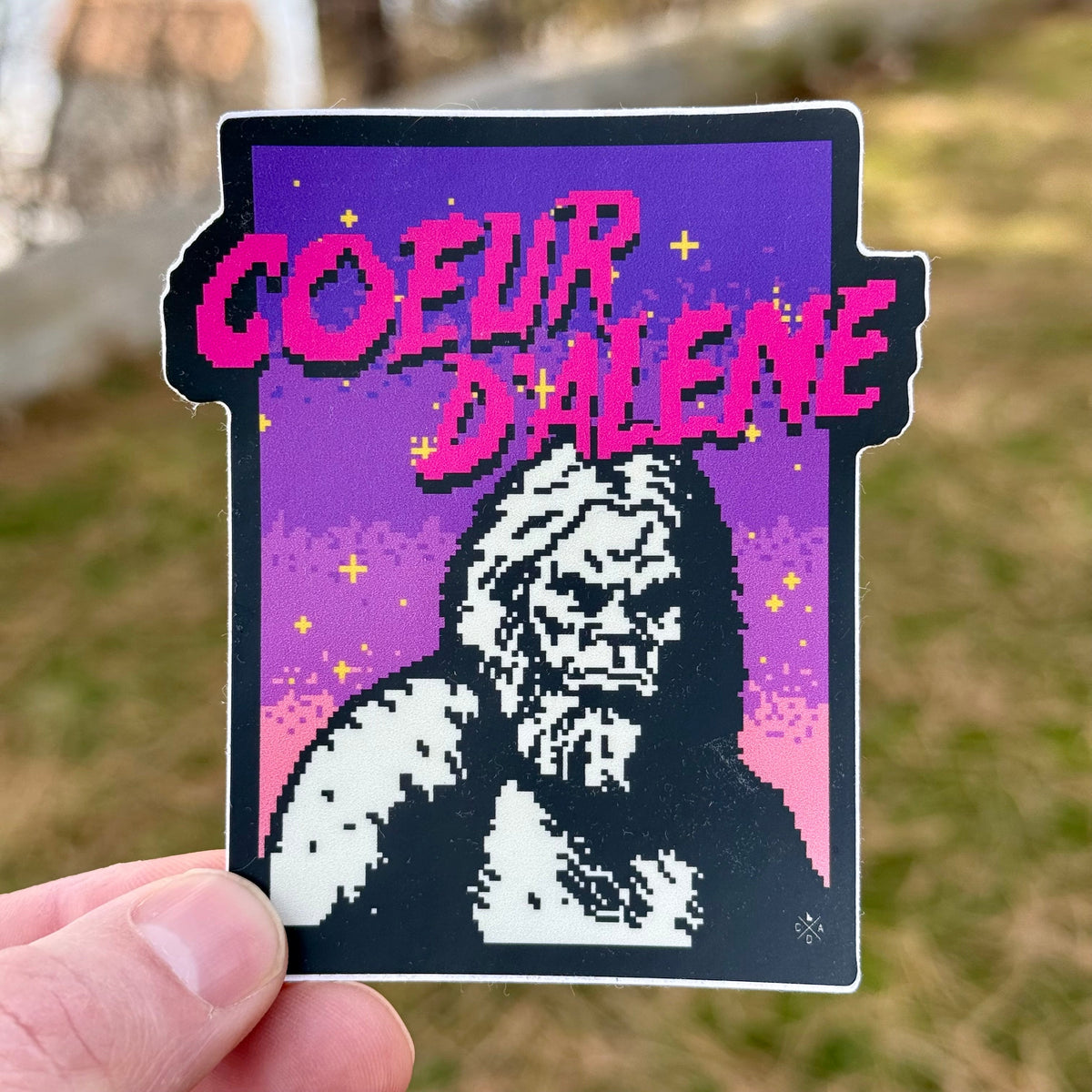 8-Bit Coeur d'Alene Bigfoot Sticker