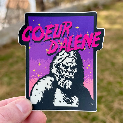 8-Bit Coeur d'Alene Bigfoot Sticker