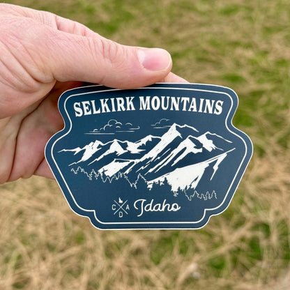 Selkirk Mountains Idaho Black Sticker